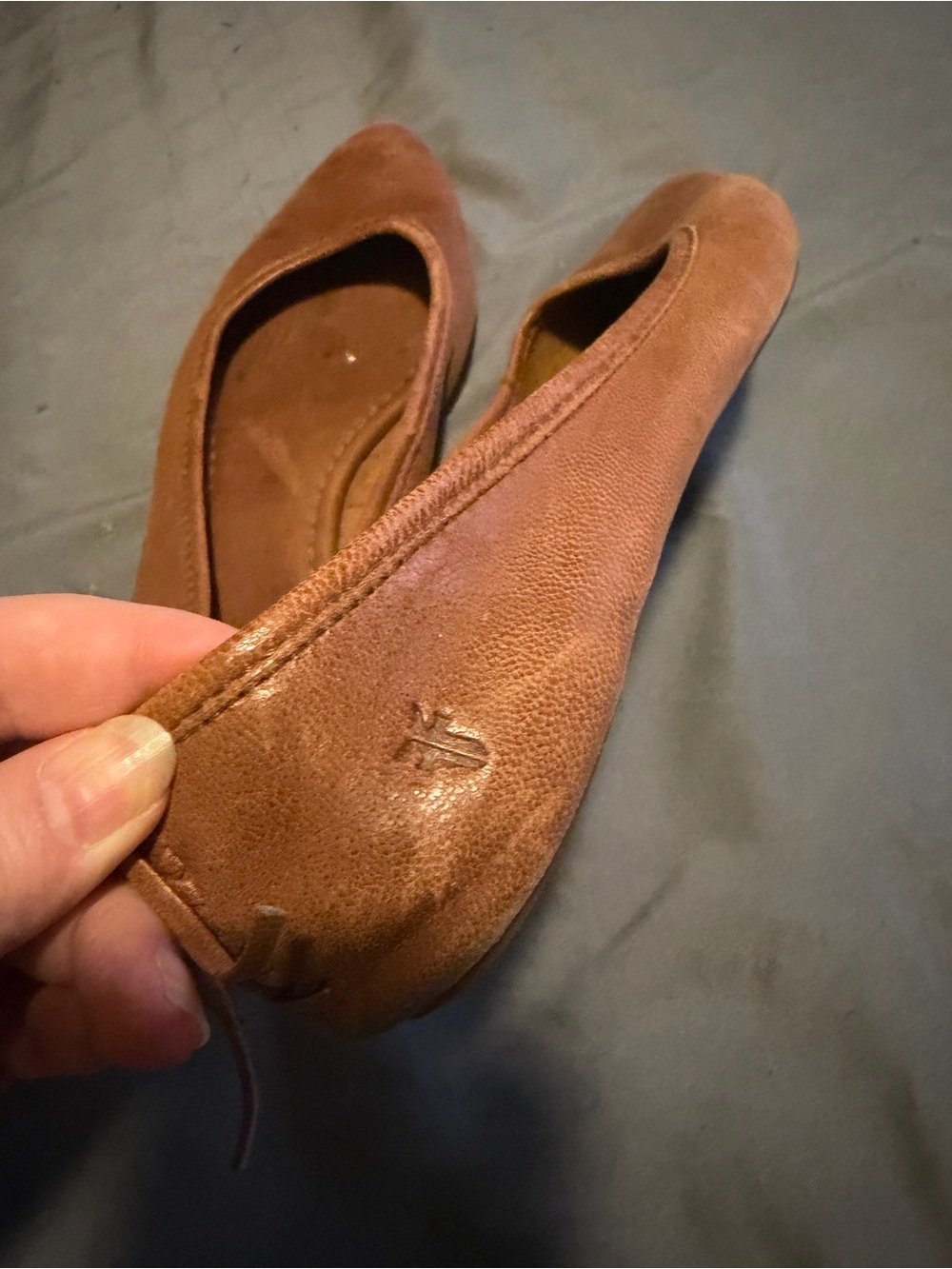 Frye Regina Pointed Toe Ballet Flats Tan Leather Western 8.5 - Picture 4 of 8